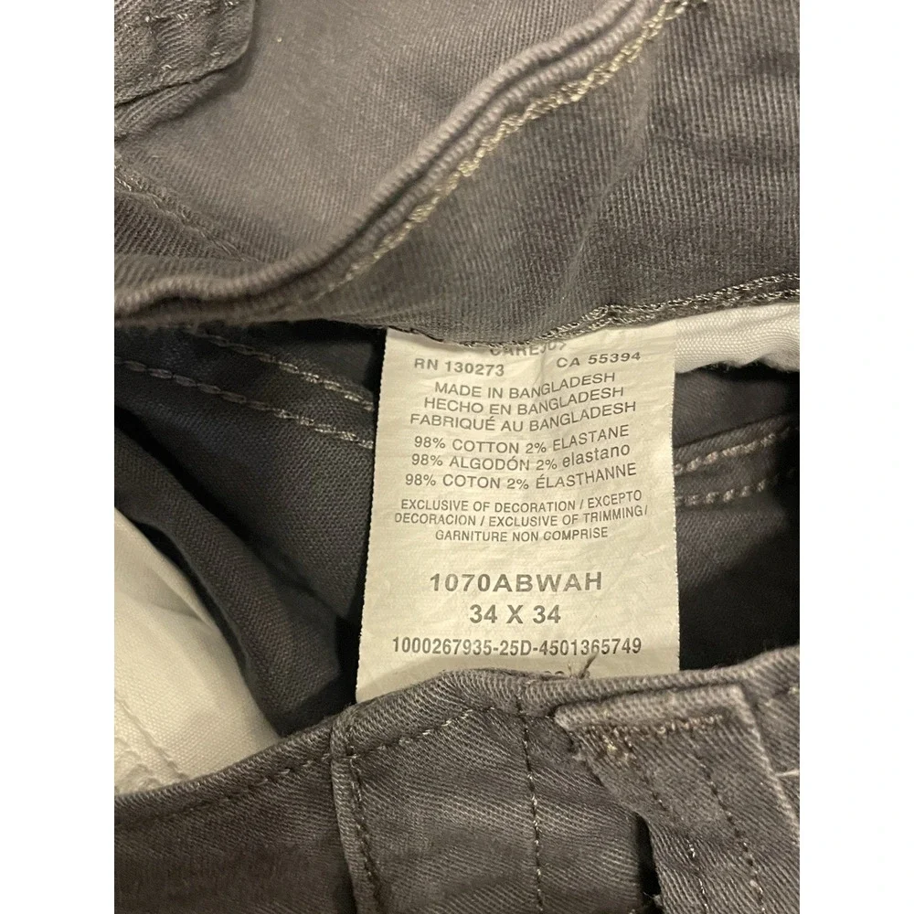 Men's Wrangler Cargo Pants Relaxed Fit Gray Five Star Heritage NEW 34x34
